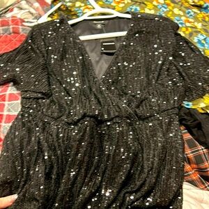 Torrid sequin babydoll blouse